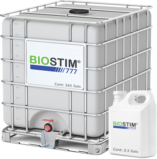 A 265 gallon ICB Tank and a 2.5 gallon container of BIOSTIM 777™